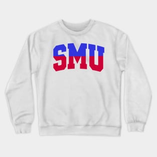 Two Tone Blue and Red SMU Logo Crewneck Sweatshirt